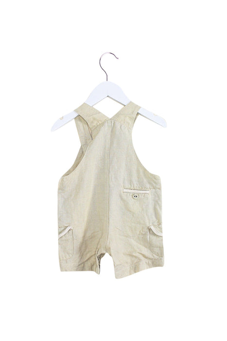 A Ivory Overall Shorts from Jacadi in size 3-6M for boy. (Back View)