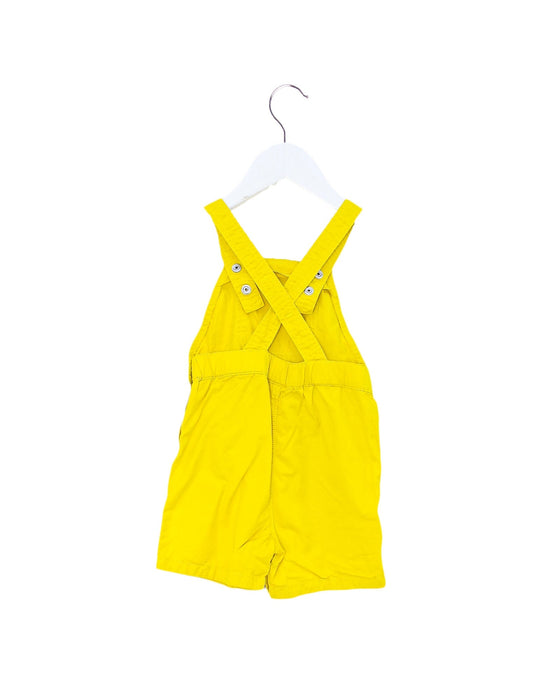 A Yellow Overall Shorts from Petit Bateau in size 6-12M for neutral. (Back View)