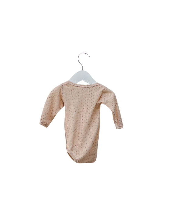 A Pink Long Sleeve Bodysuits from Petit Bateau in size 3-6M for girl. (Back View)