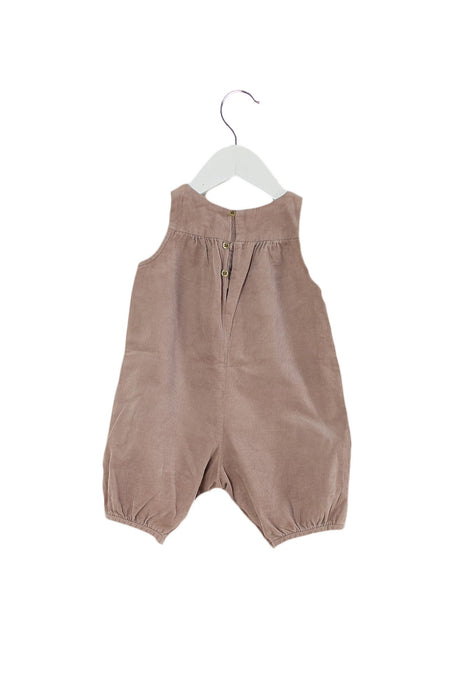 A Brown Sleeveless Rompers from Bonpoint in size 0-3M for girl. (Front View)