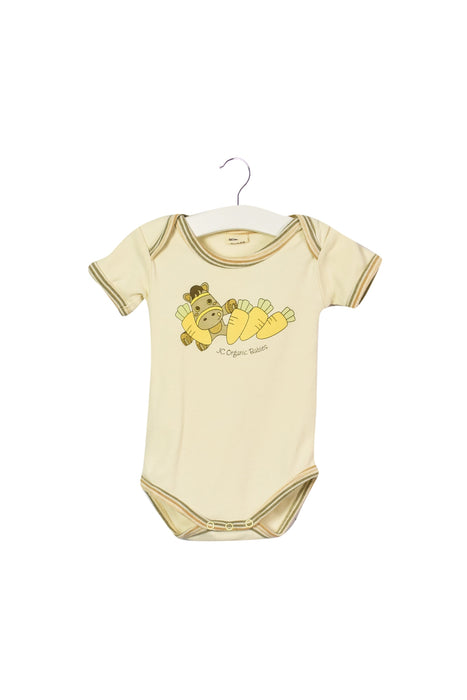 A Beige Short Sleeve Bodysuits from Organic Baby in size 3-6M for boy. (Front View)