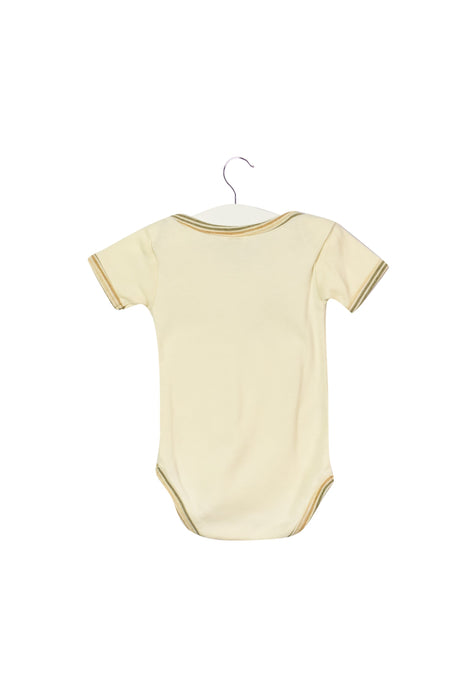 A Beige Short Sleeve Bodysuits from Organic Baby in size 3-6M for boy. (Back View)