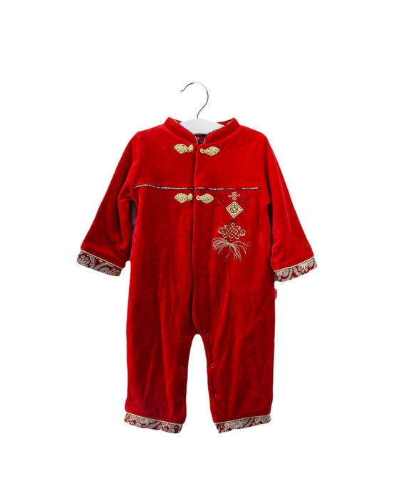 A Red Long Sleeve Jumpsuits from Mides in size 6-12M for girl. (Front View)