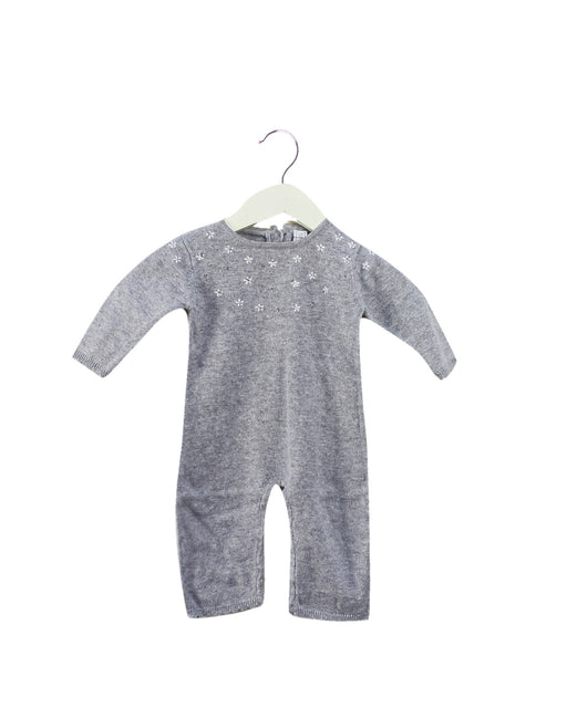 A Grey Long Sleeve Jumpsuits from Tartine et Chocolat in size 0-3M for girl. (Front View)