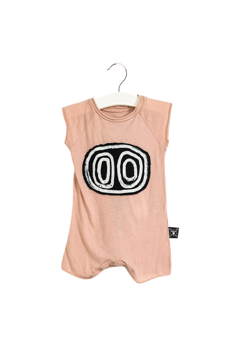 A Pink Sleeveless Rompers from Nununu in size 0-3M for girl. (Front View)
