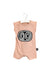A Pink Sleeveless Rompers from Nununu in size 0-3M for girl. (Front View)