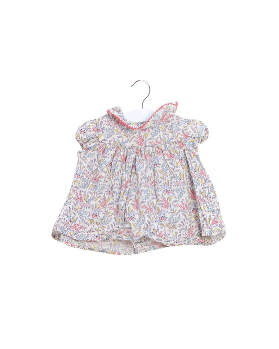 A Ivory Short Sleeve Tops from Bonton in size 3-6M for girl. (Front View)