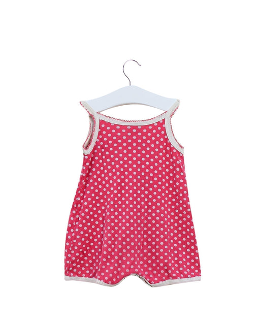 A Pink Sleeveless Rompers from Petit Bateau in size 3-6M for girl. (Front View)