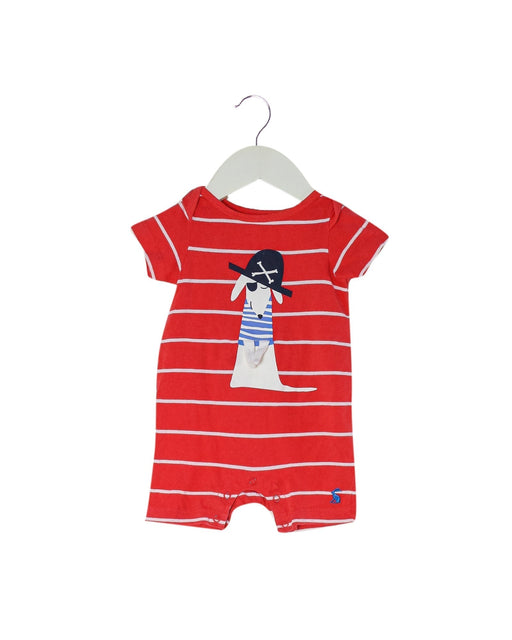 A Red Short Sleeve Rompers from Joules in size 0-3M for girl. (Front View)