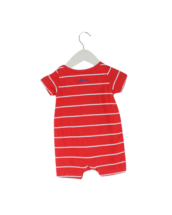 A Red Short Sleeve Rompers from Joules in size 0-3M for girl. (Back View)