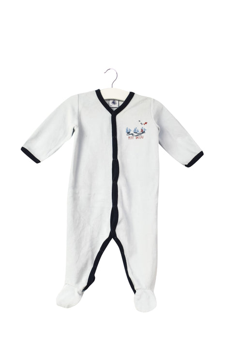 A Blue Long Sleeve Jumpsuits from Petit Bateau in size 3-6M for neutral. (Front View)
