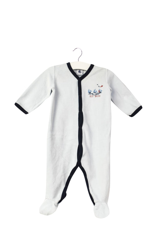 A Blue Long Sleeve Jumpsuits from Petit Bateau in size 3-6M for neutral. (Front View)