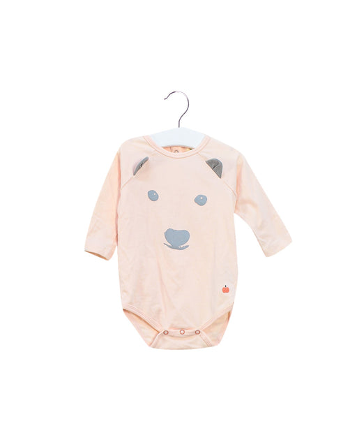 A Pink Long Sleeve Bodysuits from The Bonnie Mob in size 6-12M for girl. (Front View)