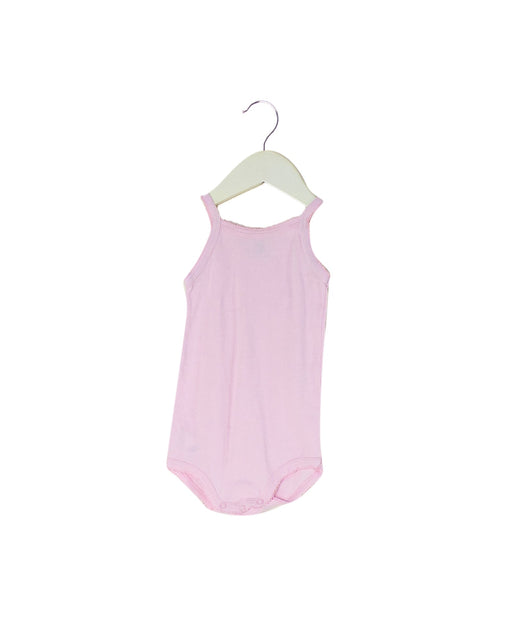 A Pink Long Sleeve Bodysuits from Petit Bateau in size 6-12M for girl. (Front View)