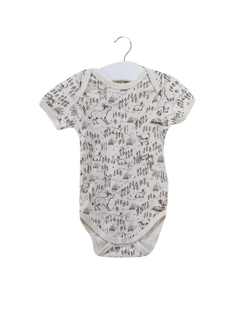 A Ivory Short Sleeve Bodysuits from Nature Baby in size 3-6M for neutral. (Front View)
