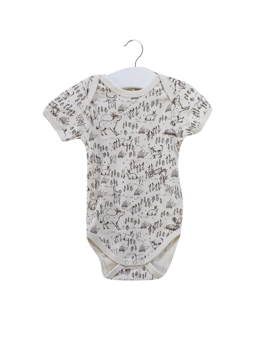 A Ivory Short Sleeve Bodysuits from Nature Baby in size 3-6M for neutral. (Front View)