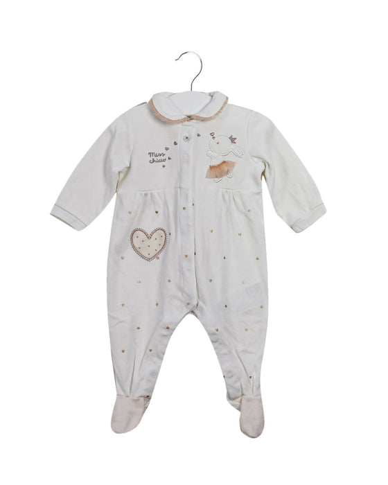 A White Long Sleeve Jumpsuits from Chicco in size 0-3M for girl. (Front View)