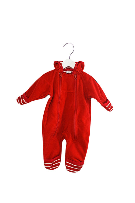 A Red Long Sleeve Jumpsuits from Polarn O. Pyret in size 0-3M for boy. (Front View)