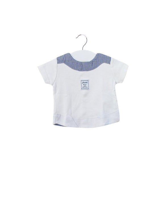 A White Short Sleeve Tops from Jacadi in size 0-3M for neutral. (Front View)