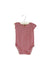 A Red Short Sleeve Bodysuits from Tea in size 6-12M for girl. (Front View)