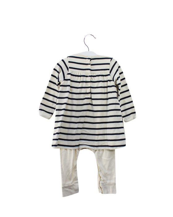 A Navy Long Sleeve Jumpsuits from Petit Bateau in size 6-12M for girl. (Back View)