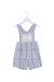 A Blue Overall Shorts from Pretty Originals in size 6-12M for girl. (Front View)