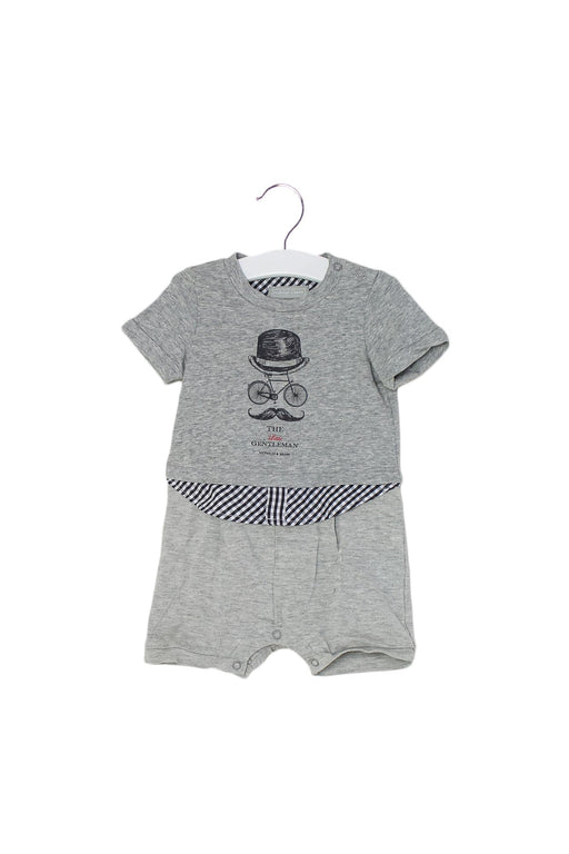 A Grey Short Sleeve Rompers from Nicholas & Bears in size 6-12M for boy. (Front View)