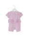 A Pink Short Sleeve Rompers from Mides in size 3-6M for girl. (Front View)