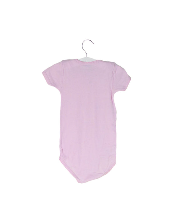 A Pink Short Sleeve Bodysuits from Petit Bateau in size 12-18M for girl. (Back View)