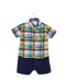 A Navy Short Sleeve Rompers from Tommy Hilfiger in size 6-12M for boy. (Front View)