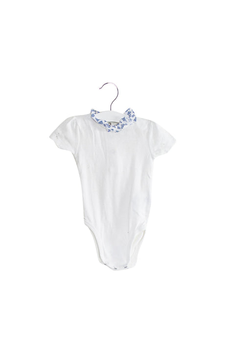 A White Short Sleeve Bodysuits from Cyrillus in size 6-12M for girl. (Front View)