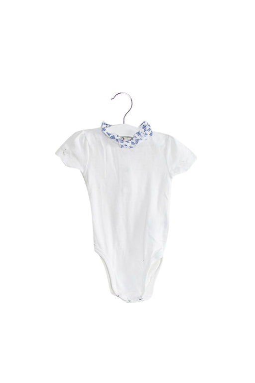 A White Short Sleeve Bodysuits from Cyrillus in size 6-12M for girl. (Front View)