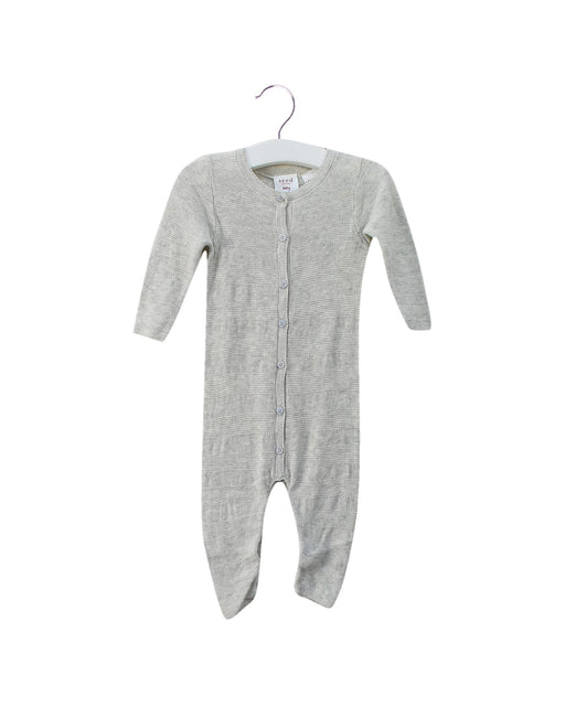 A Grey Long Sleeve Jumpsuits from Seed in size 0-3M for neutral. (Front View)