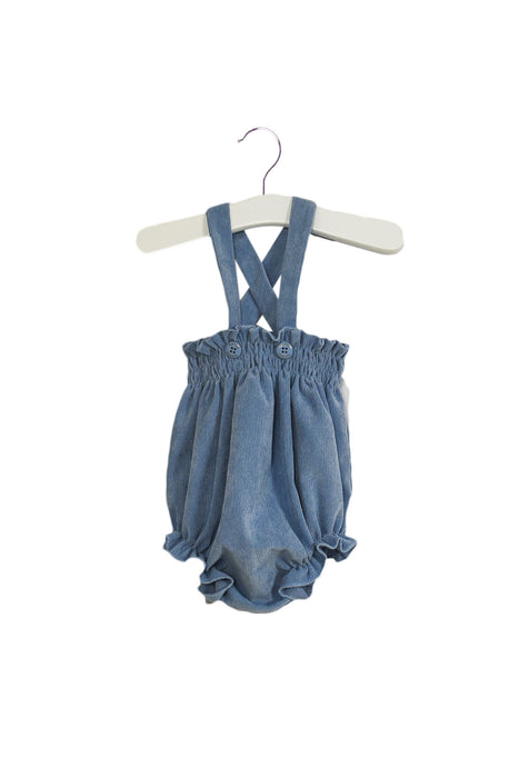 A Blue Overall Shorts from Nanos in size 3-6M for girl. (Back View)