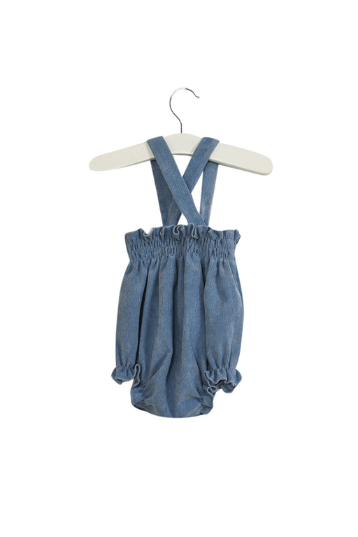 A Blue Overall Shorts from Nanos in size 3-6M for girl. (Front View)