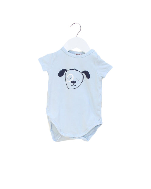 A Blue Short Sleeve Bodysuits from Seed in size 3-6M for boy. (Front View)