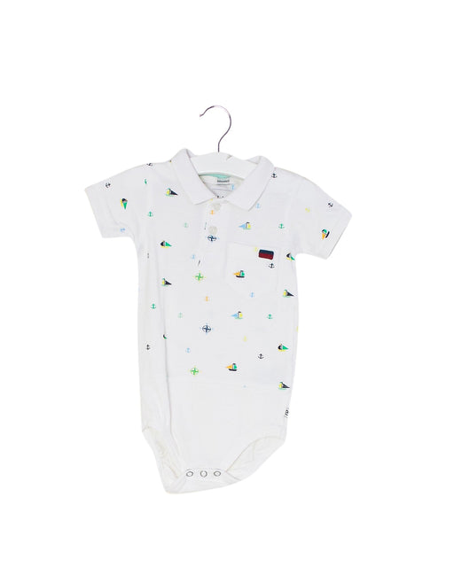 A White Short Sleeve Bodysuits from Ebbe in size 6-12M for boy. (Front View)