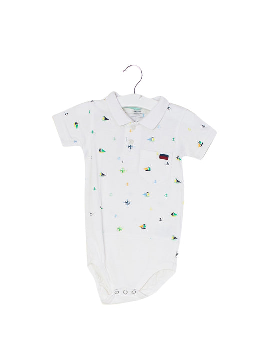 A White Short Sleeve Bodysuits from Ebbe in size 6-12M for boy. (Front View)