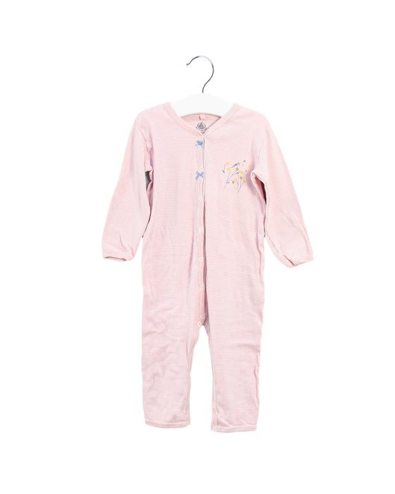 A Pink Long Sleeve Jumpsuits from Petit Bateau in size 2T for girl. (Front View)