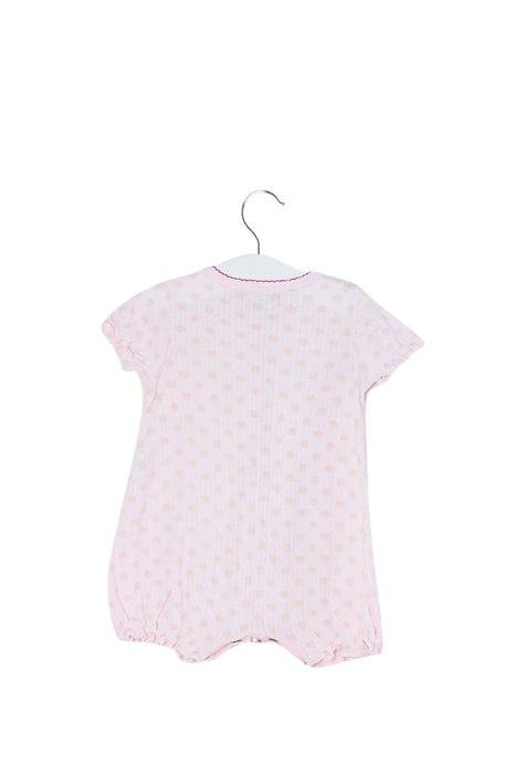 A Pink Short Sleeve Rompers from Petit Bateau in size 3-6M for girl. (Front View)