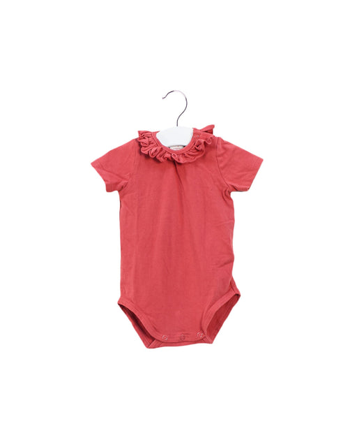 A Red Short Sleeve Bodysuits from Seed in size 3-6M for girl. (Front View)