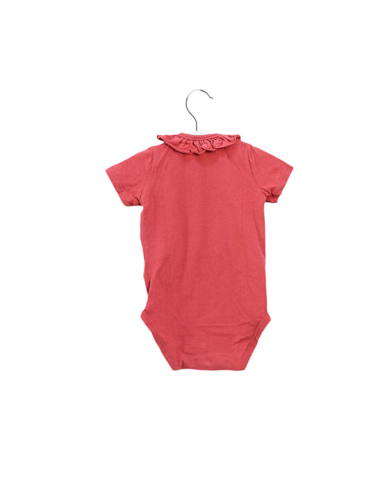 A Red Short Sleeve Bodysuits from Seed in size 3-6M for girl. (Back View)