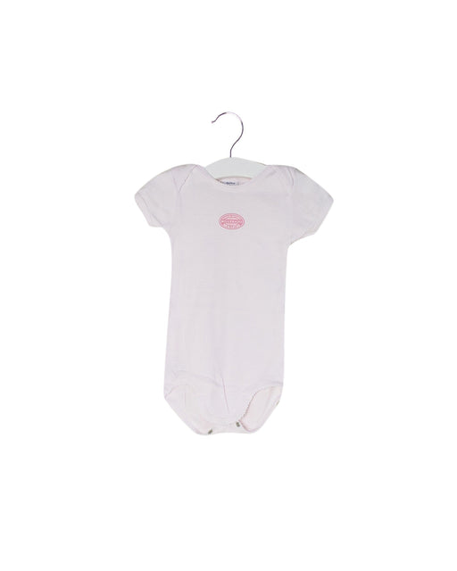 A Pink Short Sleeve Bodysuits from Petit Bateau in size 12-18M for girl. (Front View)