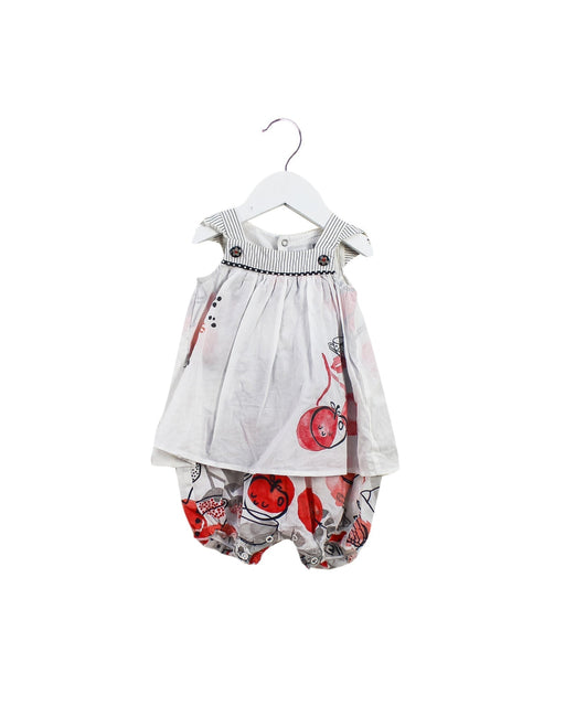 A White Sleeveless Rompers from Catimini in size 3-6M for girl. (Front View)