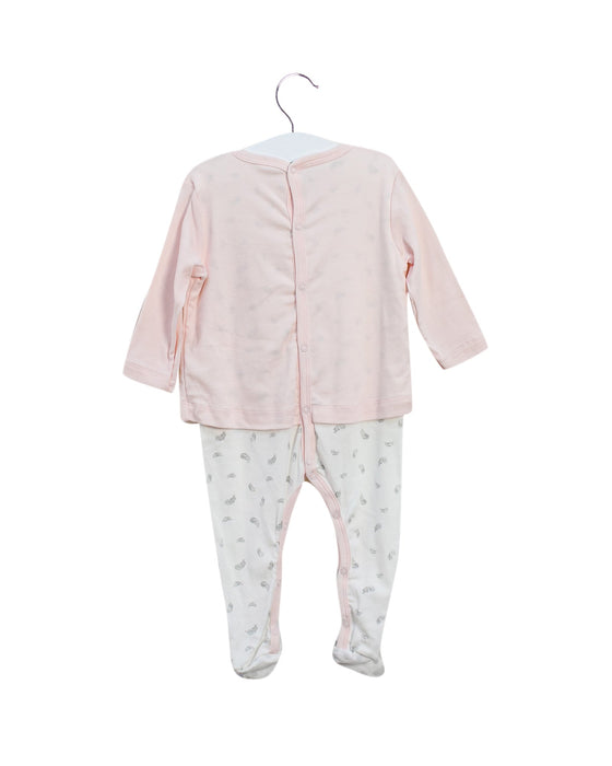 A Pink Long Sleeve Jumpsuits from Petit Bateau in size 6-12M for girl. (Front View)