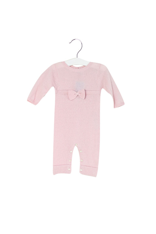 A Pink Long Sleeve Jumpsuits from Jacadi in size 0-3M for girl. (Front View)