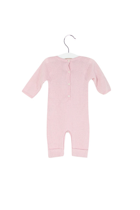 A Pink Long Sleeve Jumpsuits from Jacadi in size 0-3M for girl. (Back View)
