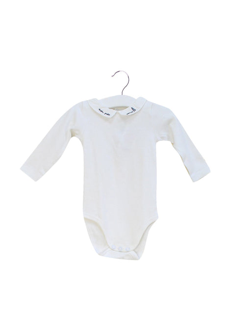 A White Long Sleeve Bodysuits from Jacadi in size 3-6M for neutral. (Front View)