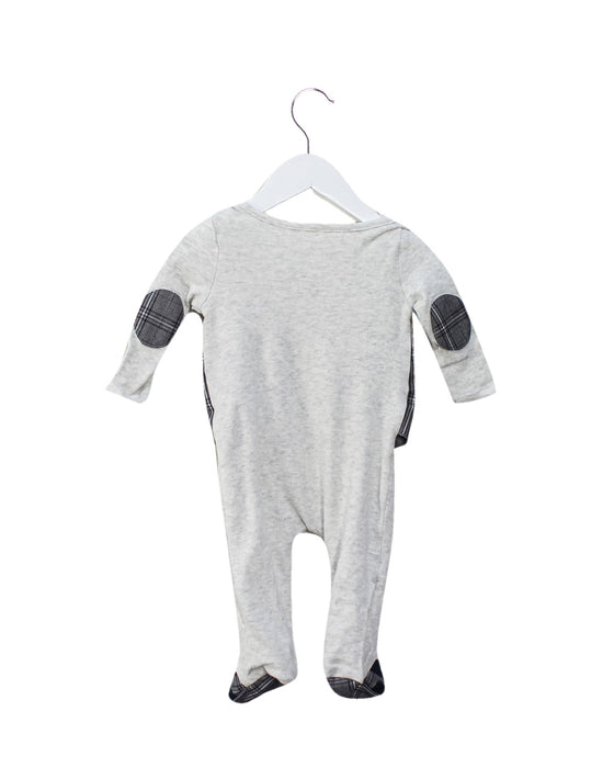 A Grey Long Sleeve Jumpsuits from Miniclasix in size 0-3M for boy. (Back View)