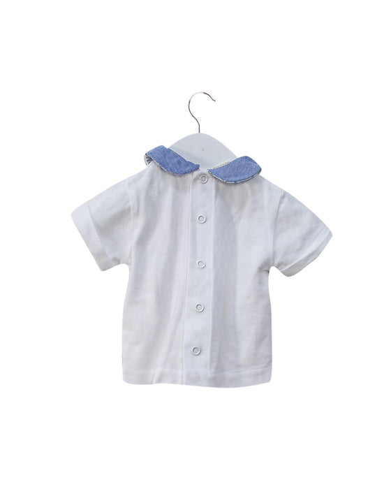 A Blue Short Sleeve Tops from Chickeeduck in size 0-3M for boy. (Back View)